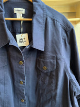 Load image into Gallery viewer, Navy Blue Oversized Denim Jacket