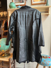 Load image into Gallery viewer, Black Leather Coat with Knit Trim Detail