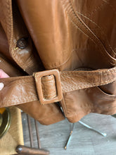 Load image into Gallery viewer, Vintage 70s Belted Raffaelo Leather Jacket - Camel/Brown