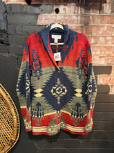Load image into Gallery viewer, Vintage 1990s 90s Jones New York Sport Geometric Tribal Cardigan Sweater