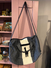 Load image into Gallery viewer, Large Alpaca Padded Duffle Travel Tote Bag Black/White