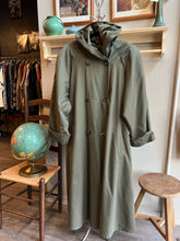 Load image into Gallery viewer, Vintage Dusty Green Hooded Coat