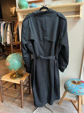 Load image into Gallery viewer, Vintage Black Towne by London Fog Trench Coat