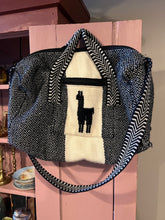 Load image into Gallery viewer, Large Alpaca Padded Duffle Travel Tote Bag Black/White