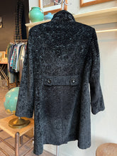 Load image into Gallery viewer, Faux Black Persian Lamb Fur Coat Button Front Collared