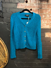 Load image into Gallery viewer, Vintage Kitty Hawk Blue/Teal Cardigan Sweater