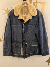Load image into Gallery viewer, Vintage 1986 Denim Sherpa Lined Carhartt Work Jacket/Coat