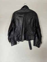 Load image into Gallery viewer, Vintage Black Moto Jacket with Fringe