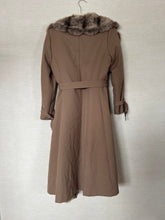 Load image into Gallery viewer, Vintage Tan Fur Trench Coat