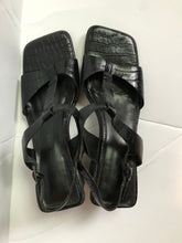 Load image into Gallery viewer, Black Crocodile Leather Sandals
